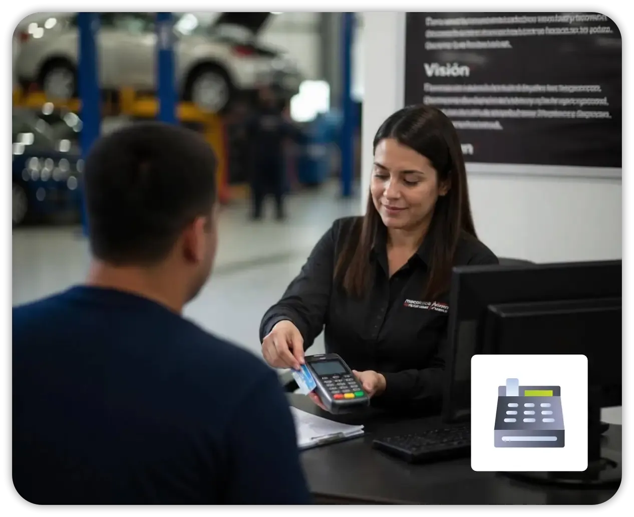 imagen de cliente usando su monedero electrónico